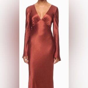 Shona Joy Copper Long Sleeve Dress